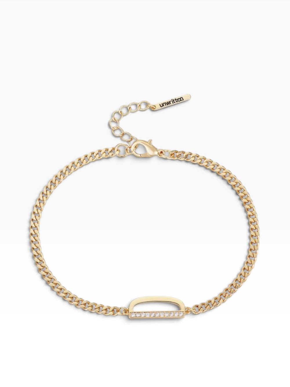 Unwritten Gold Pavé Bar Chain Bracelet